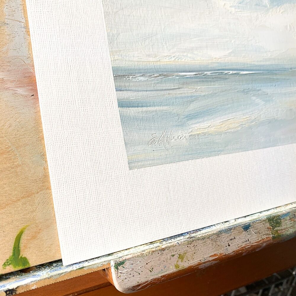 8x10 Original Oil Landscape Painting Abstract Ocean Clouds Coastal Art Signed - Picture 3 of 8